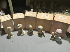 PRECIOUS MOMENTS - RED NOSE CLOWNS - SET OF 5 