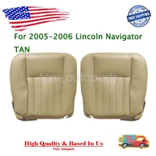 Driver Passenger Bottom PERF Leather Seat Cover TAN For 05-06 Lincoln Navigator