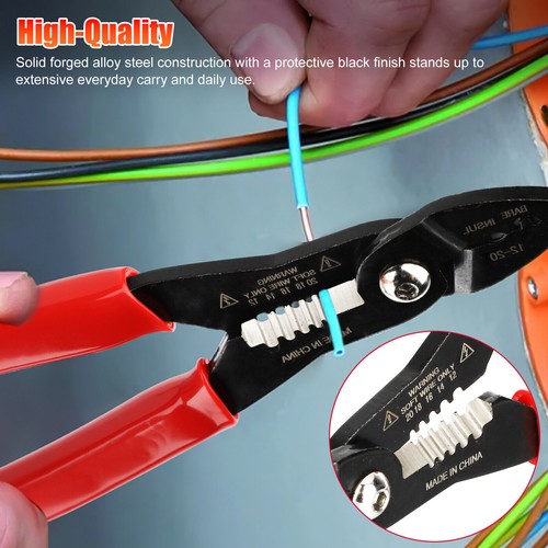 4 in 1 Wire Service Pliers Crimper Stripper Cutter Gripping for 12-20AWG Cable - Picture 3 of 9