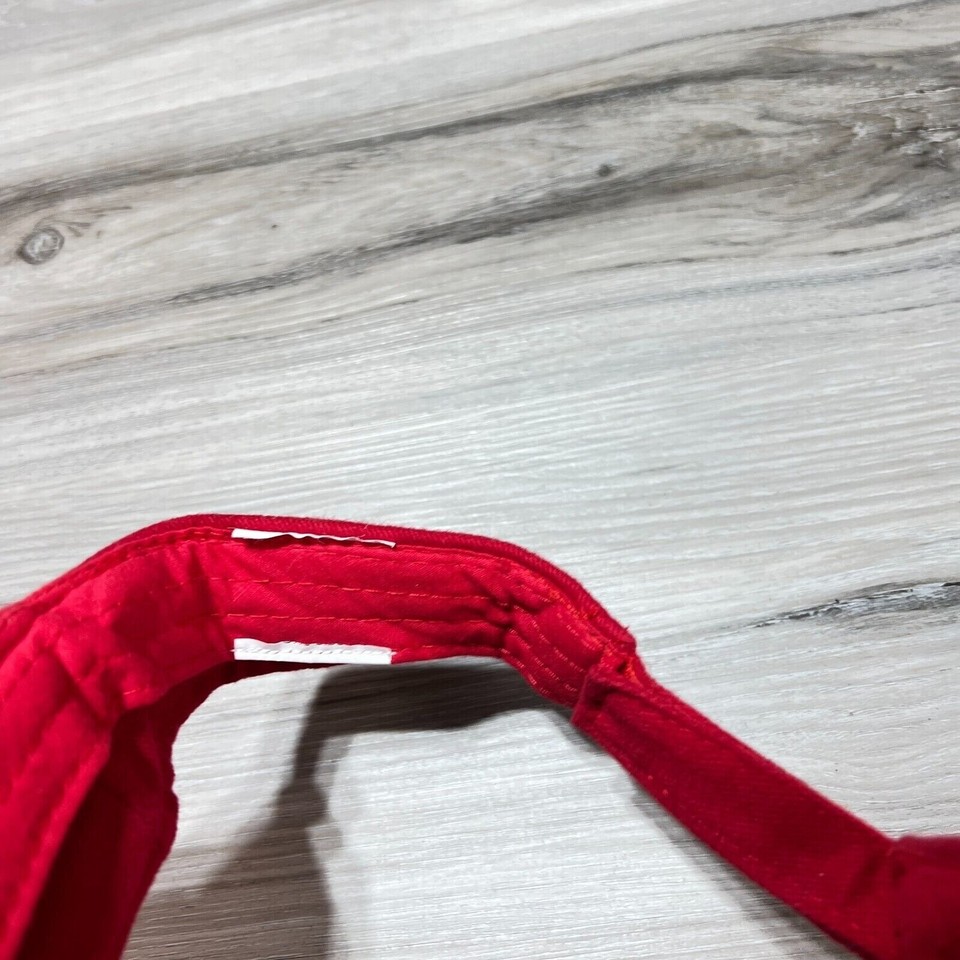 Lifeguard Visor Hat Cap Adult One Size Red Adjustable Embroidered Retro