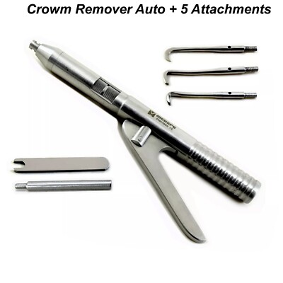 Dental Crown Remover Automatic Gun + 5 Attachments Surgical Restorative Tools