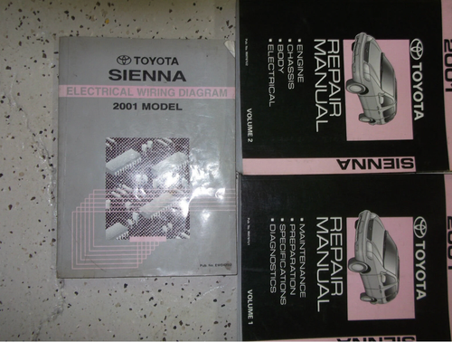 2001 Toyota Sienna Furgoneta Servicio Tienda Reparar Taller Manual Juego OEM W