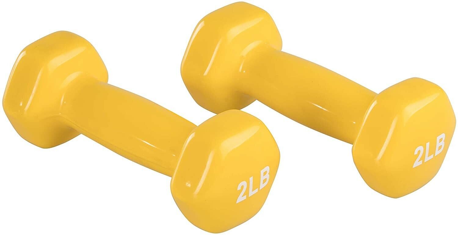 Vinyl Coated Hand Weight Dumbbell Pair, Set of 2