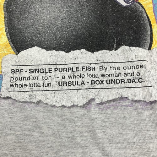 Vintage 90s LITTLE MERMAID Ursula "personal ad" gray tee Disney licensed L/XL - 第 4/9 張圖片