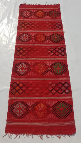 Vintage Traditional Handcrafted Turkish Kilim Rug for Home Décor 189x67 cm