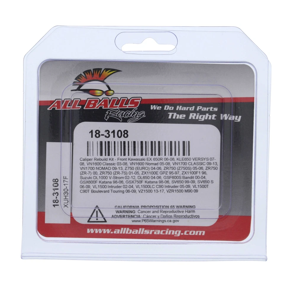 All Balls Front Caliper Rebuild Kit 18-3108 for Kawasaki GPZ 1100 95-97 Foto 4 de 4