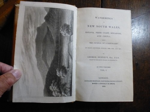 BENNETT 1834 WANDERINGS OF A NATURALIST IN NEW SOUTH WALES SINGAPORE CHINA 2 VOL - Imagen 6 de 15