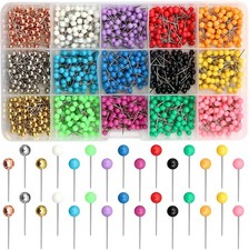 1500 PCS Map Push Pins Map Tacks Marking Pins 1/8-Inch Plastic Round Head Decor