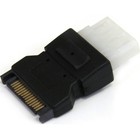 StarTech.com SATA 15 Pin Power Adapter to LP4 M/F, Black 12 Inch/0.3 m Left Angl