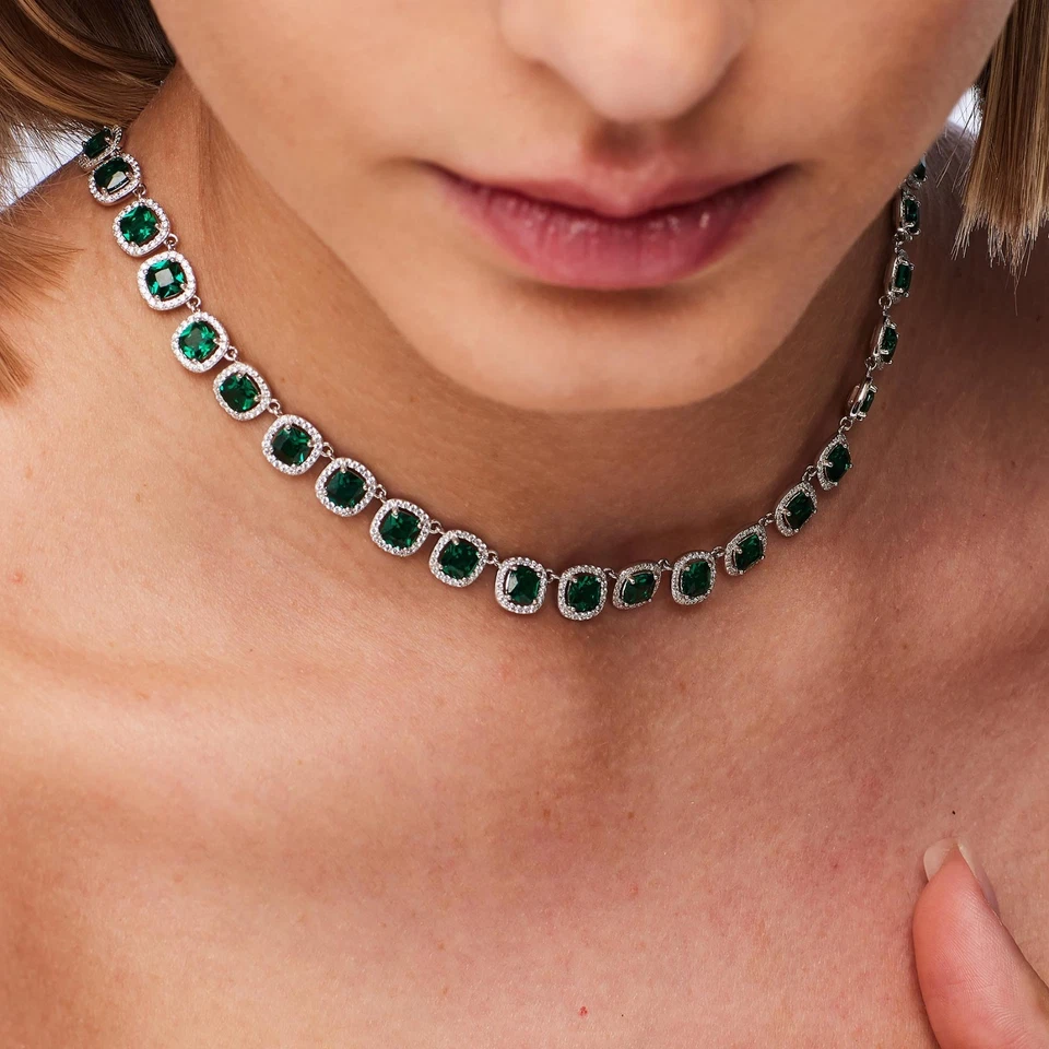 Brosway COLLANA GIROCOLLO Fancy -  in argento e zirconi verdi  FLG138 - Immagine 2 di 2