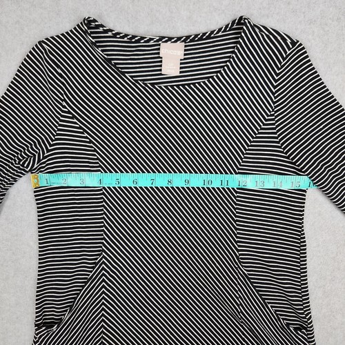 Top Chico's donna taglia 0P US piccolo nero bianco tasche a righe - Foto 10 di 12