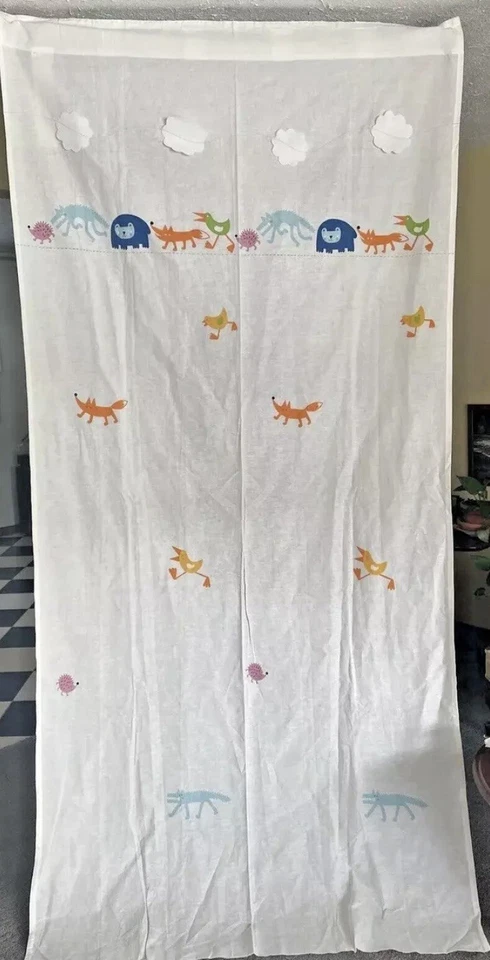 宜家 Barnslig Ringdans 窗帘 1 面 47 x 98 英寸儿童动物 — 第 3/4 张图片