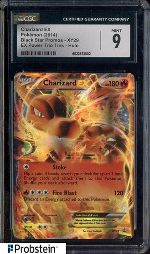 2014 Pokemon Black Star Promos XY29 Charizard Ex Power Trio Tins Holo CGC 9
