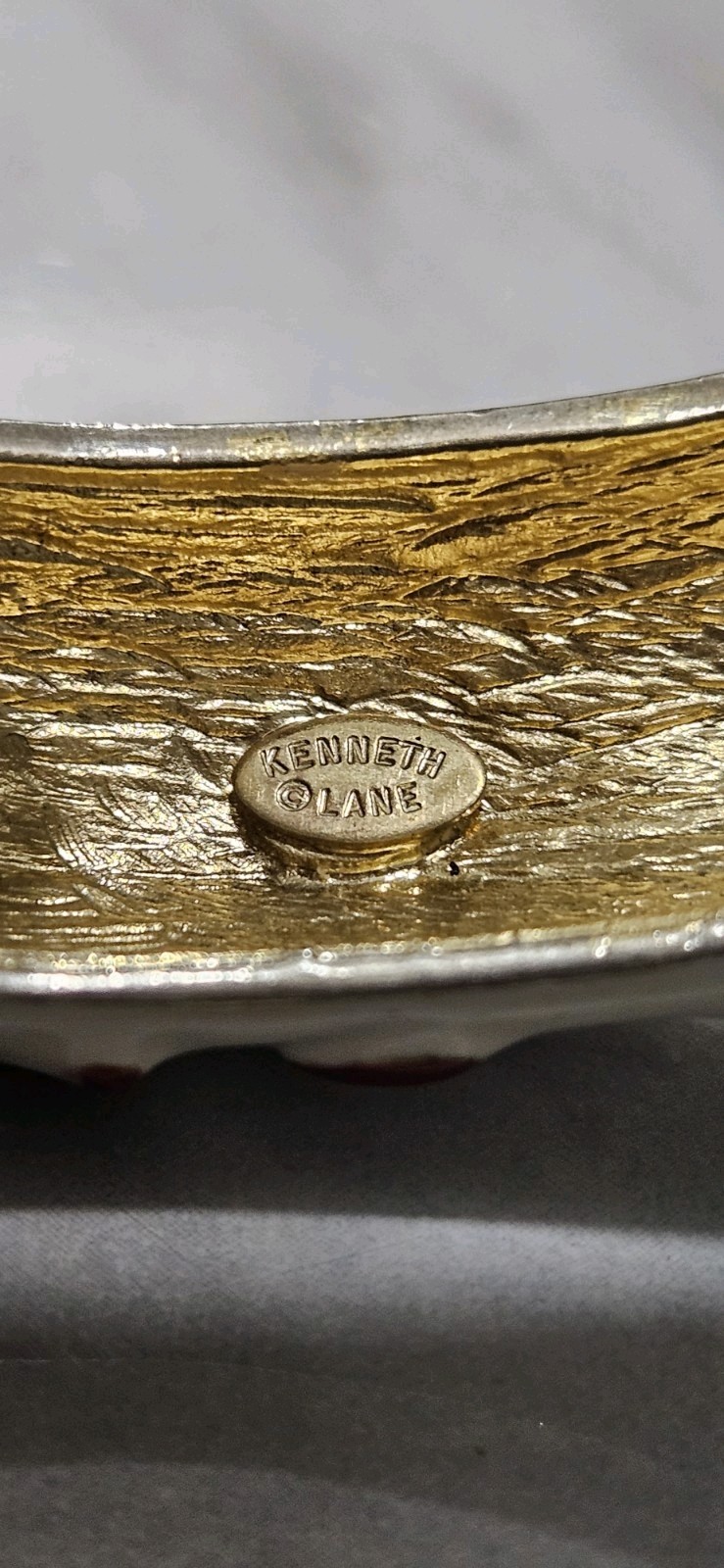 Kenneth Jay Lane Couture Enamel Coral Branch Hing… - image 3