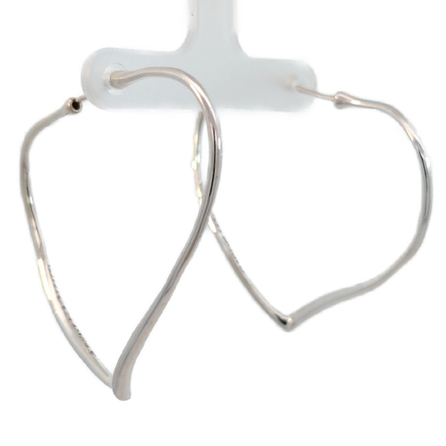 Tiffany Co Open Heart SV925 Silver Earrings for Women