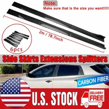 2007-2009 For Mazda Speed 3 78.7'' Side Skirt Extension Splitter Carbon Fiber US