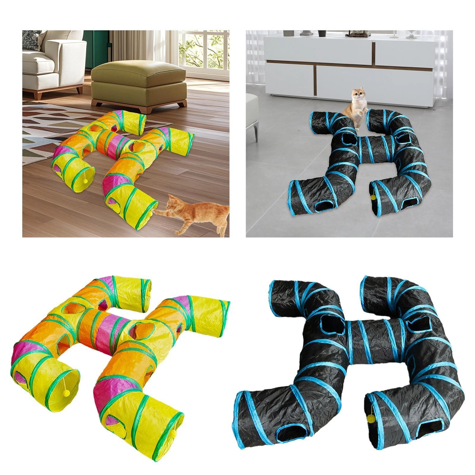 Pet Cat Tunnel Kitten Lightweight Interactive Cat Play Toy Peeking Hole Toy