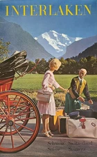 Interlaken Switzerland Poster Original 1960 Travel Ad Photo By Fredo Meyer-Henn