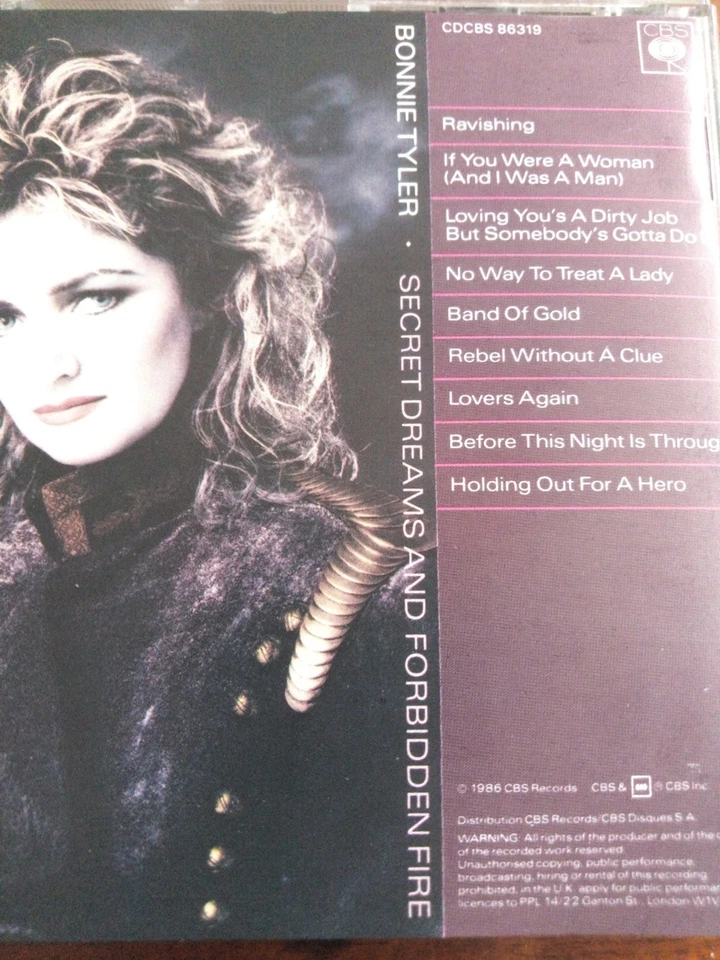Bonnie Tyler – Secret Dreams And Forbidden Fire - CD (1992) Top Zustand - Bild 2 von 2