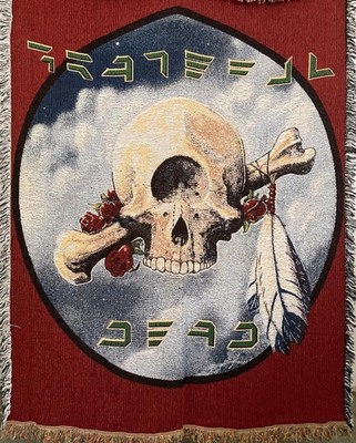 RARE Vintage Grateful Dead Throw Cyclops Skull by the Rug Barn New Old Stock