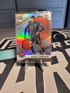 2021-22 Panini Mosaic FIFA World Cup Denzel Dumfries silver prizm card 171 RC