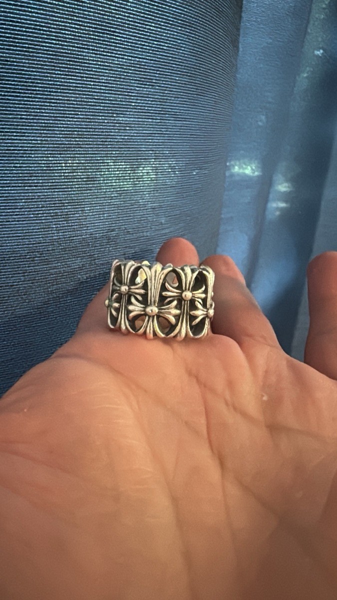 Chrome Hearts クロムハーツ ROUND CEMETERY RING Genuine .925 Silver Chrome Hearts Cemetery Ring | eBay