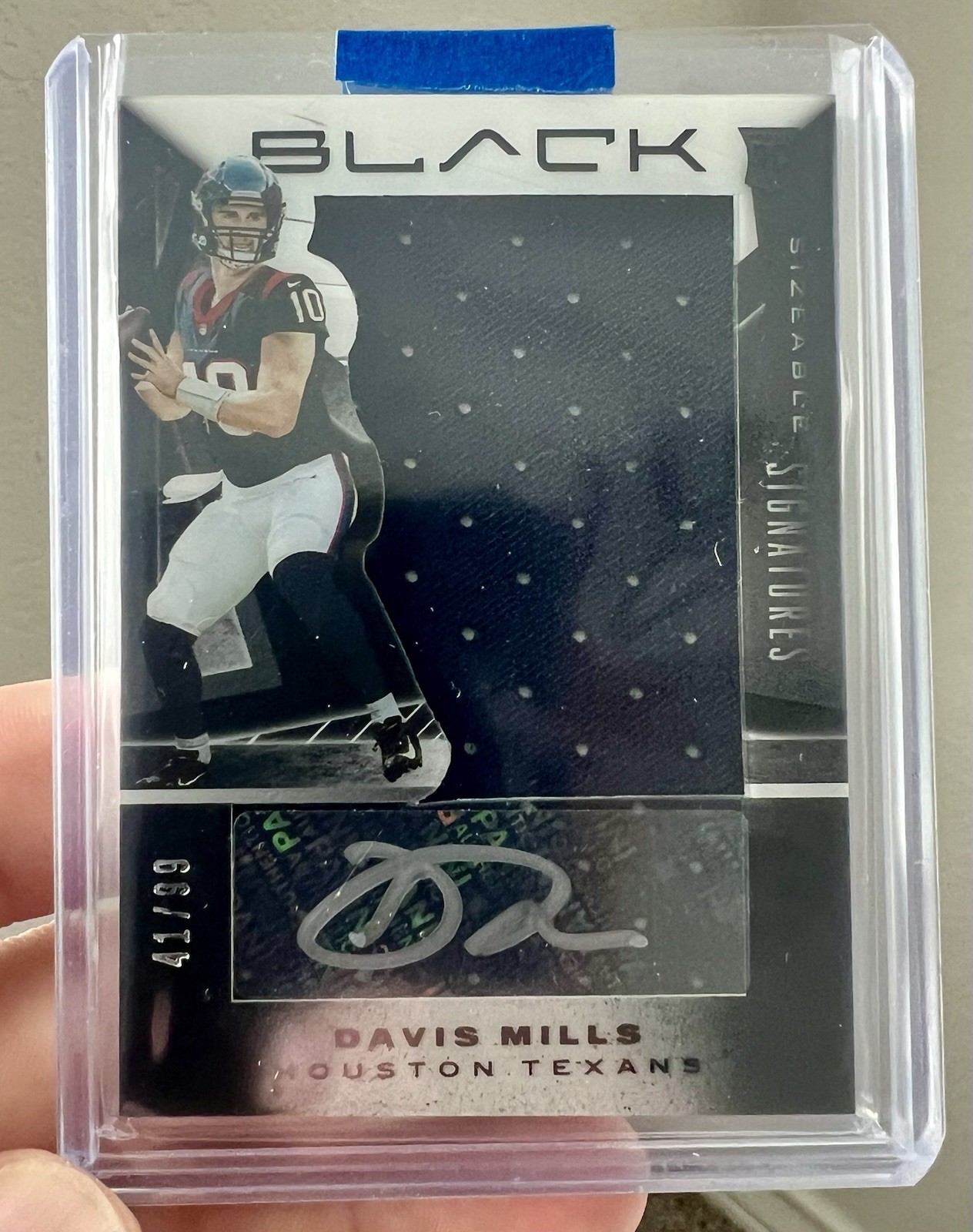 Davis Mills Panini Black Sizeable Signatures Rookie Jersey #SRJDM Base