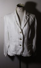 Coldwater Creek by Spirit White 100 Linen Jacket Women's Size 14