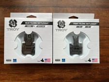 Genuine Troy Folding Battle Sights Set Black Front Rear Picatinny