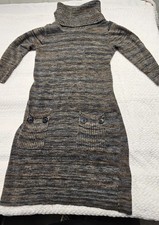 Alyx Sweater Dress Womens M Marbled Turtle Neck Winter Pockets