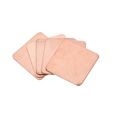 Flat IC Chipset Thermal Copper Heatsink for CPU GPU 15 x 15 x 0.3mm 5pcs