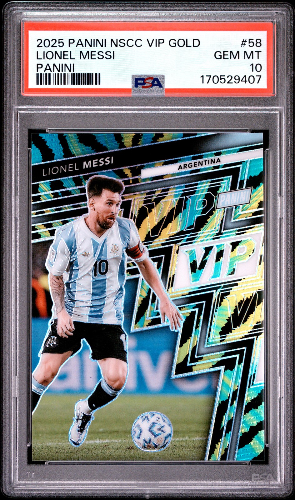 2025 PANINI NATIONAL SPORTS COLLECTORS CONVENTION VIP GOLD LIONEL MESSI PSA 10