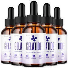  5 Pack Gelatide Drops Advanced Health  Fitness Supplement Gela Tide 150 Servs