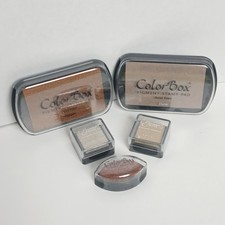 Color Box Pigment Stamp Pad Lot Copper Dune Bronze Encore Metallic New Sealed