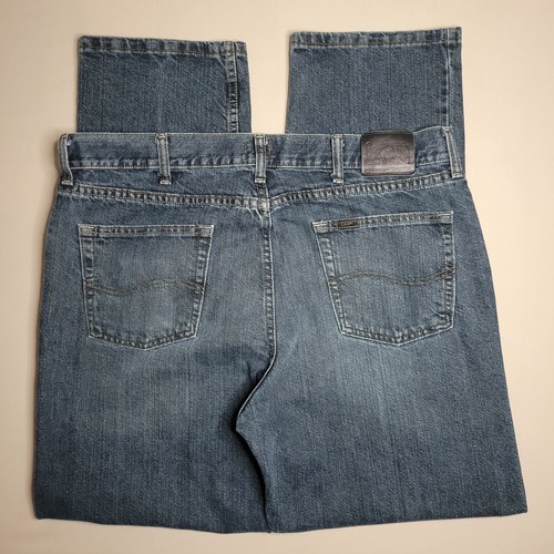 LEE Jeans Men's Size 38x32 Regular Fit Straight Leg Dark Blue Denim Wash 2008934 - Picture 6 of 12