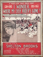BLACK composer SHELTON BROOKS sheet music EASY RIDER feat. SOPHIE TUCKER ~ 1913