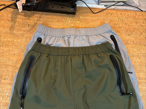 (2) Outdoor Sports Hiking Pants Womens Medium Gray And Green  Elastic Waist