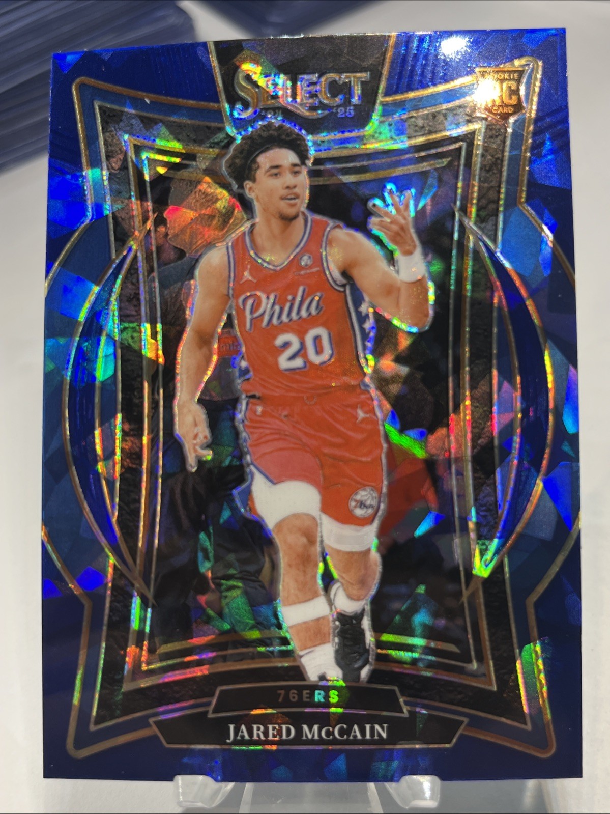 2024-25 Panini Select - Concourse Jared McCain #82 Blue Cracked Ice Prizm (RC)