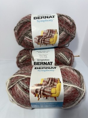 Bernat Symphony Yarn, Lot Of Three 225g, Pomegranate Punch 21004 309 Yards