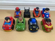 Little People Wheelies DC Super Hero Friends, Spidey Web Squad Racers 8 vehicles
