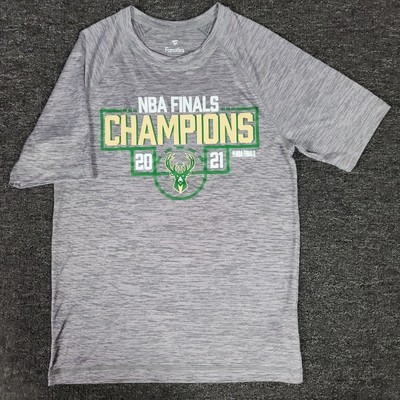 Milwaukee Bucks Shirt Mens Small Gray Fanatics NBA Basketball Team Crew Neck Tee
