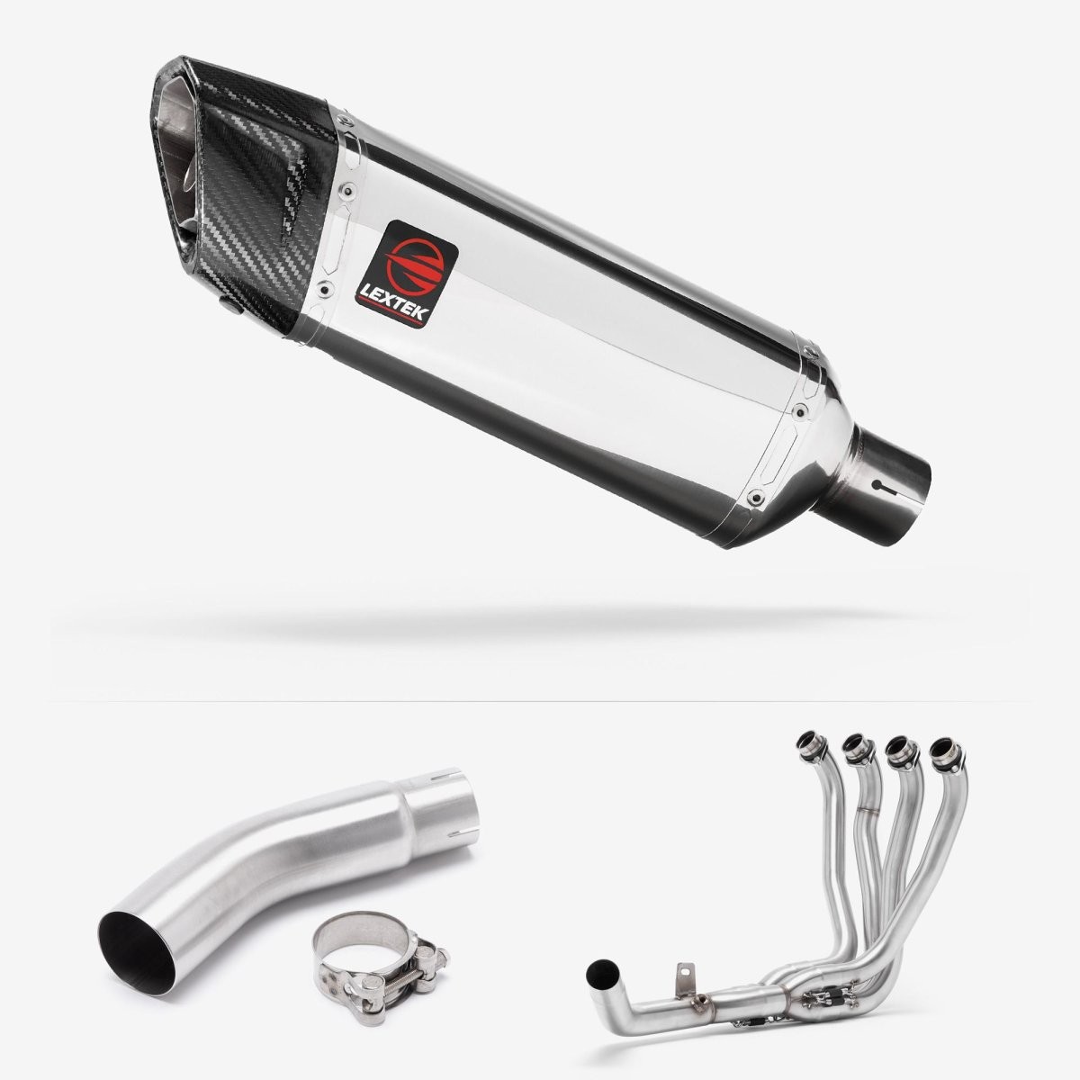 Lextek Stainless Steel SP4 Polished 300mm Exhaust System Silencer Rear EXKT216