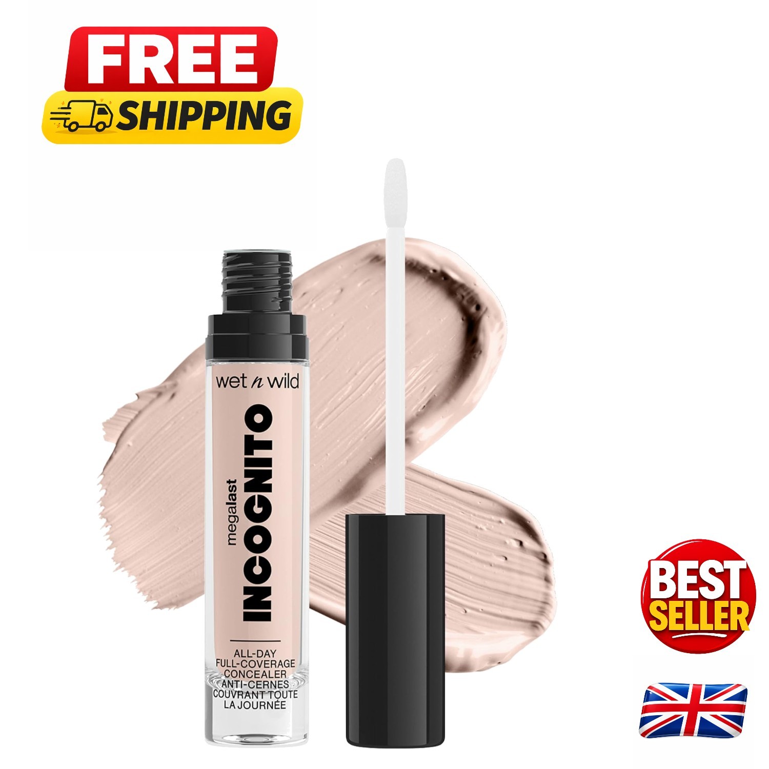 Megalast Incognito Full-Coverage Concealer, Long-Lasting Matte Liquid Conceal...