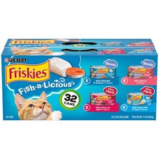 Purina Friskies Wet Cat Food Variety Pack Fish-A-Licious Extra Gravy Pack of 32