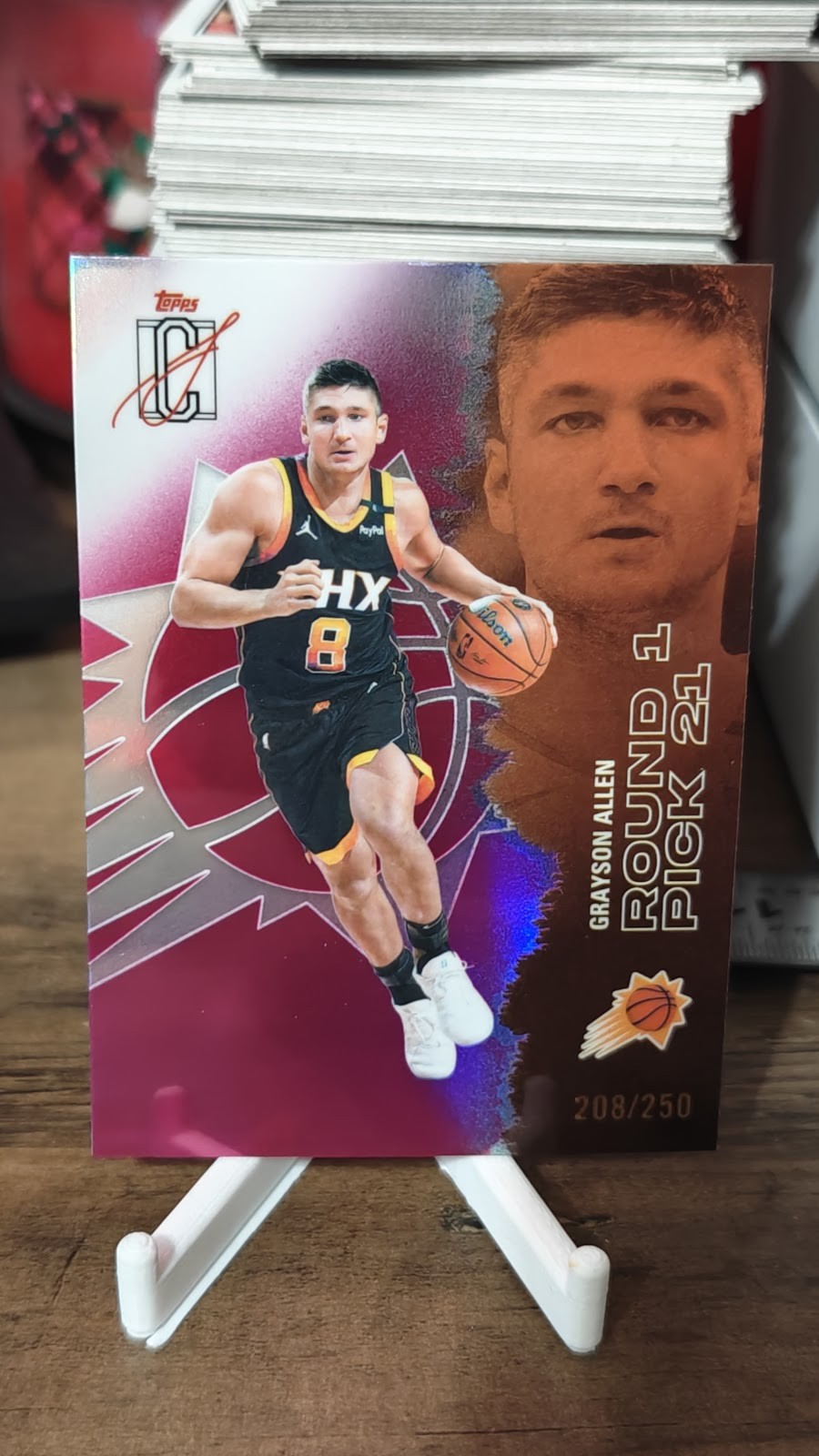 2025-26 Signature Class /250 Grayson Allen #82 Chrome Magenta Refractor Suns
