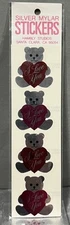 Rare Vintage Stickers Silver Mylar Hambly Studios I Love You Valentine Bears NIP