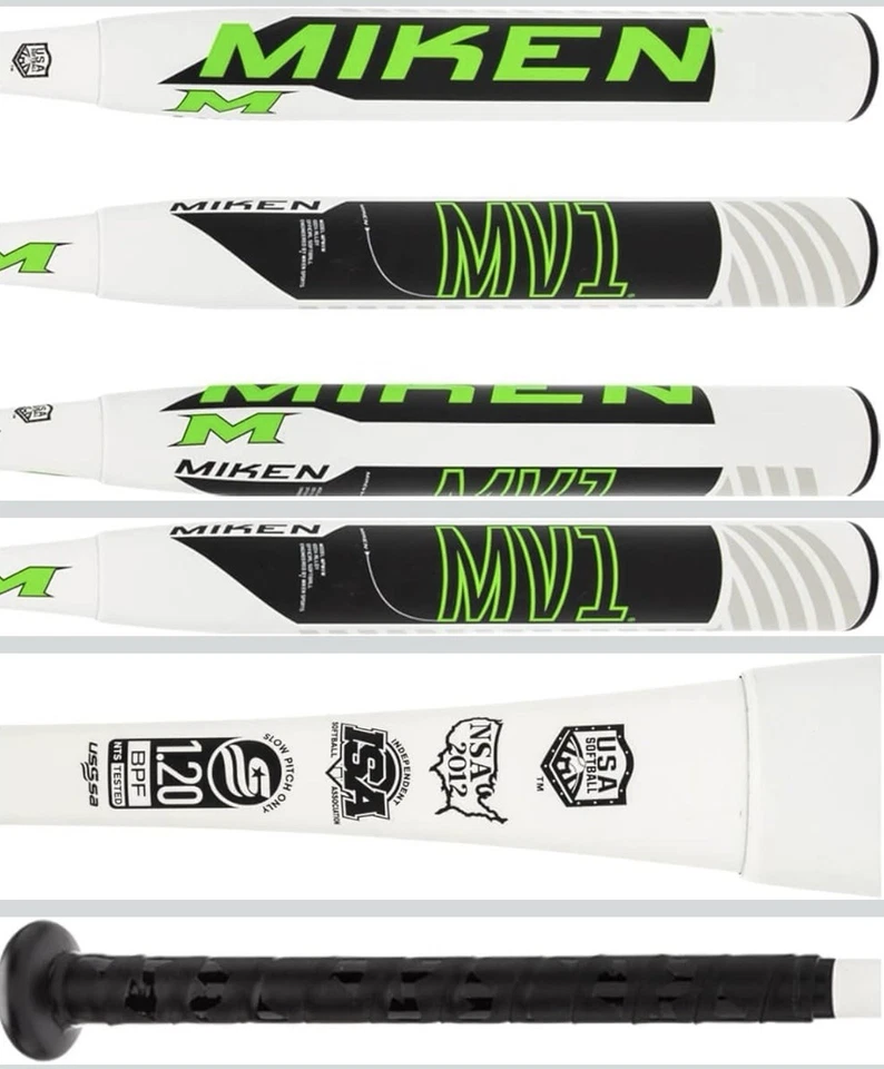 Bate de softbol lanzamiento lento sello doble carga máxima Miken MV-1 27 OZ 2 piezas Foto 2 de 3