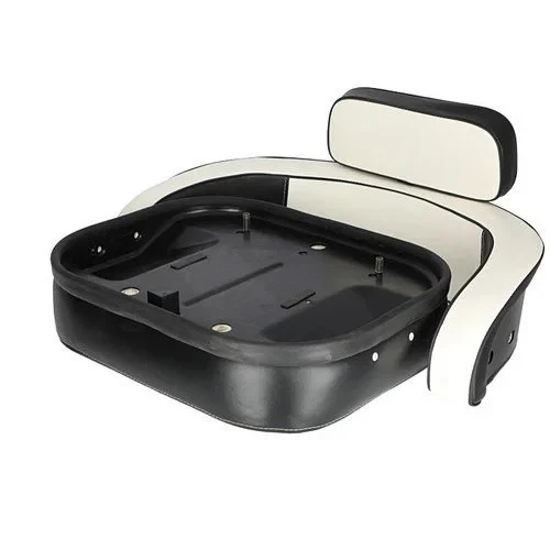 Conjunto de Almofada de Assento - 3 Peças Vinil Branco/Preto sem Ferragens Compatível Internacional - Imagem 2 de 4