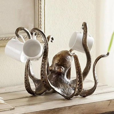 Octopus Statue Resin Octopus Sculpture Crafts Octopus Cup Holder Jewelry Holder