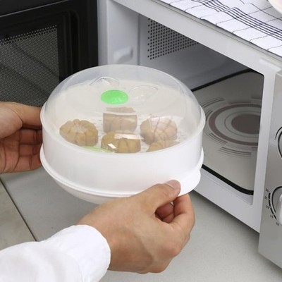 Multifunktionaler Mikrowellen-Dampfgarer mit transparentem Deckel für gesunde M